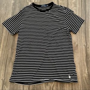POLO Ralph Lauren Black White Striped Crewneck T-Shirt